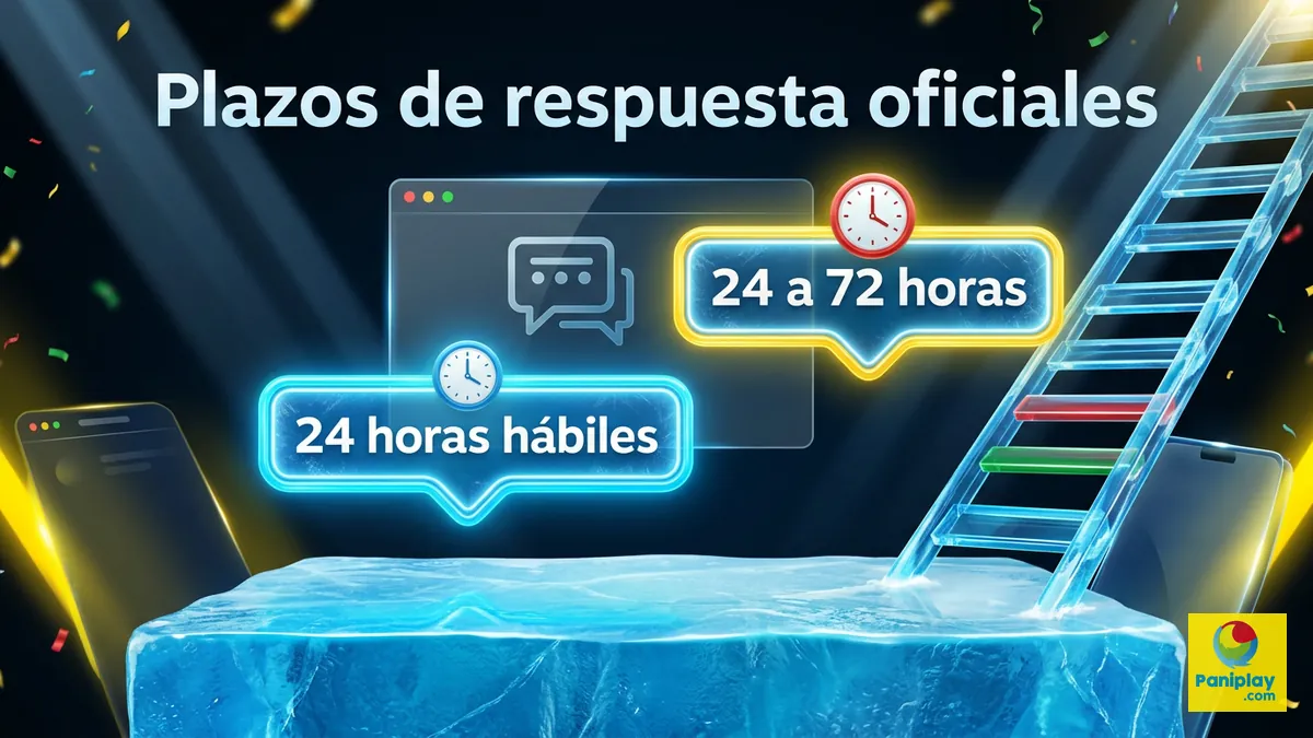 Plazos de respuesta de Paniplay Honduras: 24 horas para respuesta informativa y 24 a 72 horas para respuesta inicial