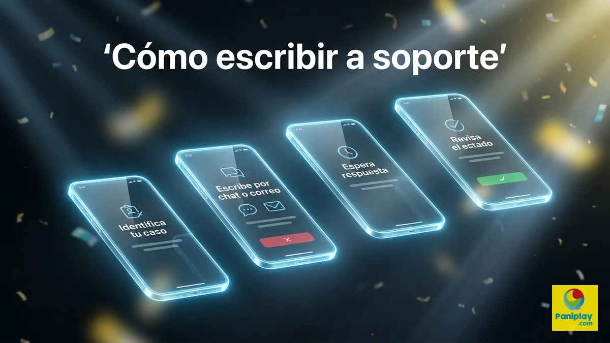 Pasos para escribir al soporte de Paniplay Honduras: identificar el caso, escribir por chat o correo y esperar respuesta
