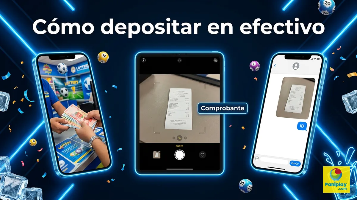 Pasos para depositar en efectivo en un punto de venta Paniplay: pago, comprobante y confirmación